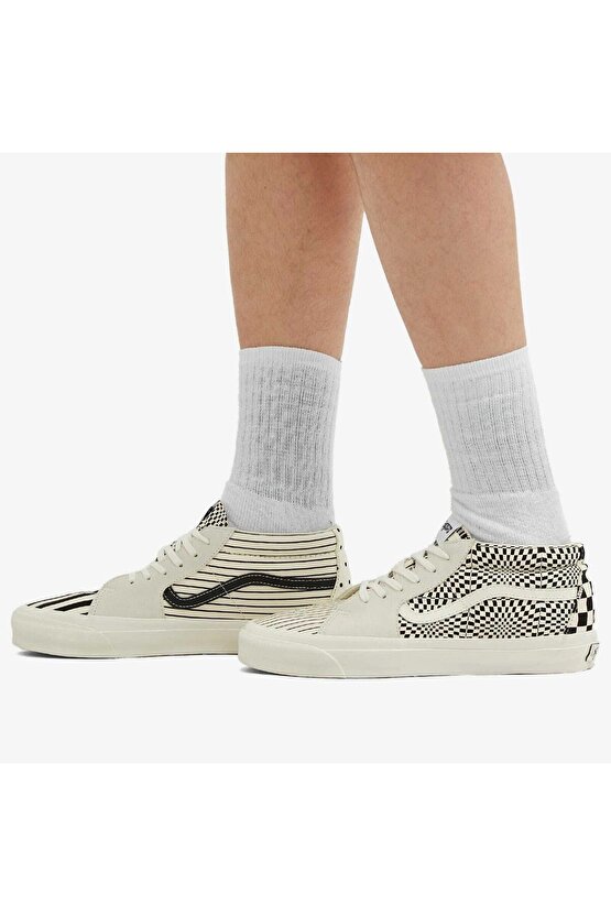 Unisex Sk8-Mid Reissue 83 Lx Pattern Clash Marshmallow Beyaz Sneaker