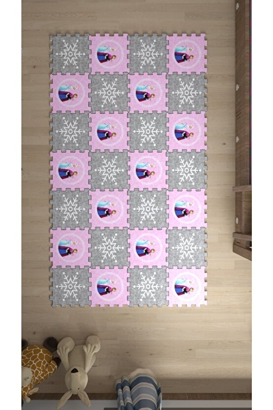 Elsa Anna Frozen Desenli Kız Çocuk Odası Sı Thc2 | Yapboz Halı | Puzzle Halı