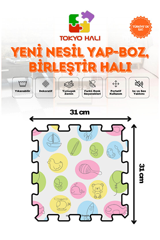 Puzzle Halı, Kendi Tasarımını Oluştur, Yapboz Halı, Baskılı Halı