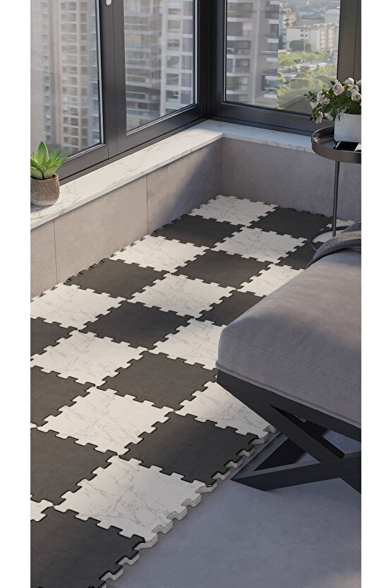 Yıkanabilir Büyük Balkon Halısı Thb31 | Yapboz Halı | Puzzle Halı