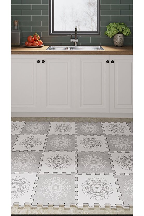 Suya Dayanıklı Dekoratif Mutfak Halısı Thm12 | Yapboz Halı | Puzzle Halı