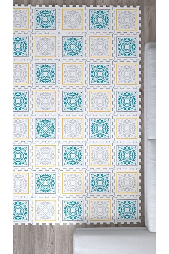 Desenli Dekoratif Yumuşak Salon Halısı Ths14 | Yapboz Halı | Puzzle Halı