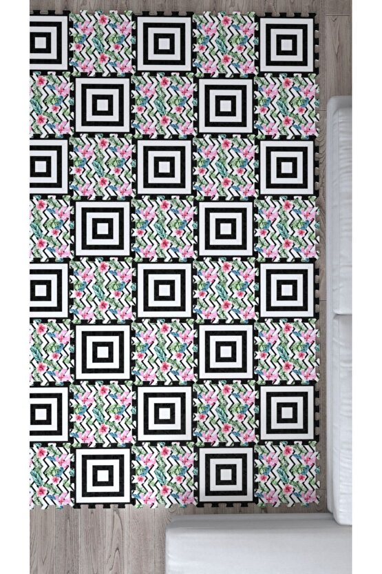 Renkli Model Dekoratif Yıkanabilir Salon Halısı Ths7 | Yapboz Halı | Puzzle Halı