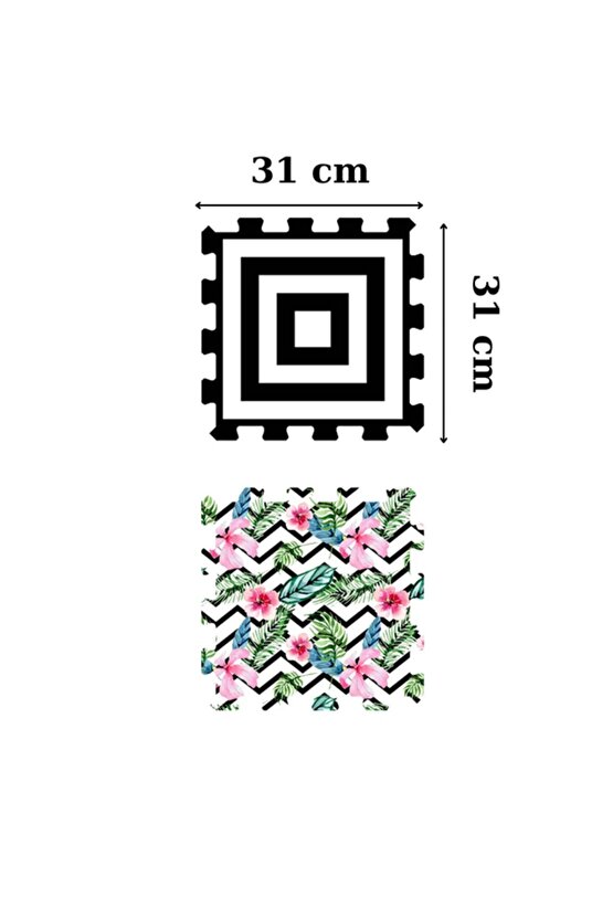 Renkli Model Dekoratif Yıkanabilir Salon Halısı Ths7 | Yapboz Halı | Puzzle Halı