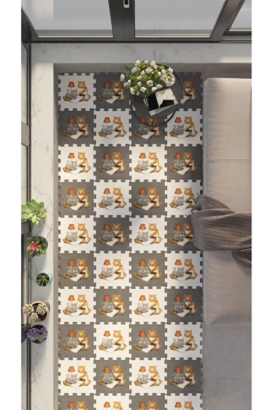 Yumuşak Hayvan Desenli Balkon Yer Halısı Thb8 | Yapboz Halı | Puzzle Halı