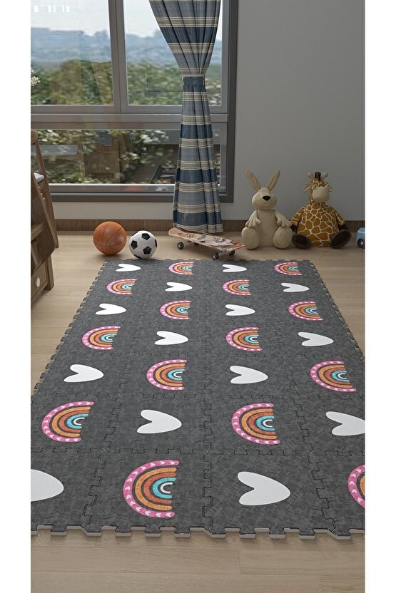 Kalpli Dekoratif Tekstil Baskılı Çocuk Odası Sı Thc11 | Yapboz Halı | Puzzle Halı