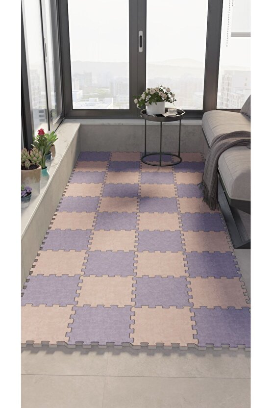 Yıkabilir Yumuşak Renkli Balkon Halısı Thb36 | Yapboz Halı | Puzzle Halı