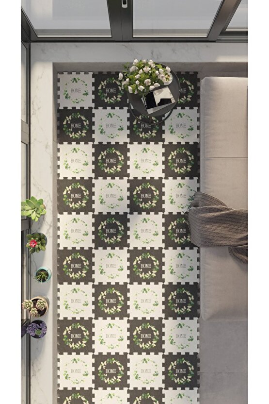 Dekoratif Cam Balkon Yer Halısı Thb4 | Yapboz Halı | Puzzle Halı