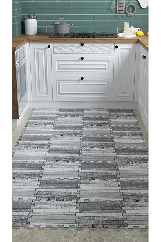 Desenli Yıkanabilir Mutfak Halısı Thm18c | Yapboz Halı | Puzzle Halı