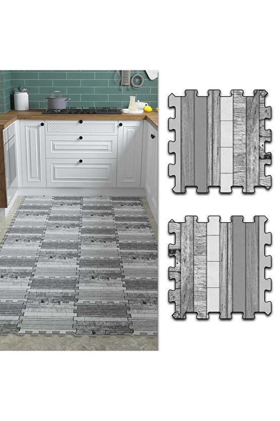 Desenli Yıkanabilir Mutfak Halısı Thm18c | Yapboz Halı | Puzzle Halı