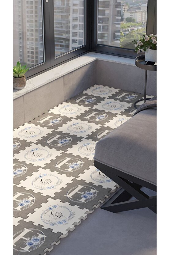 Yumuşak Yıkanabilir Dekoratif Balkon Halısı Thb15 | Yapboz Halı | Puzzle Halı