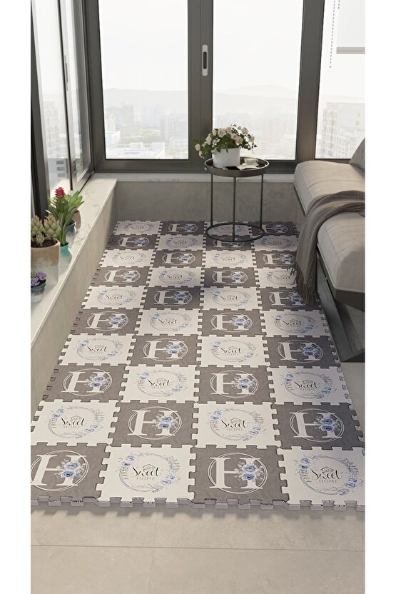 Yumuşak Yıkanabilir Dekoratif Balkon Halısı Thb15 | Yapboz Halı | Puzzle Halı