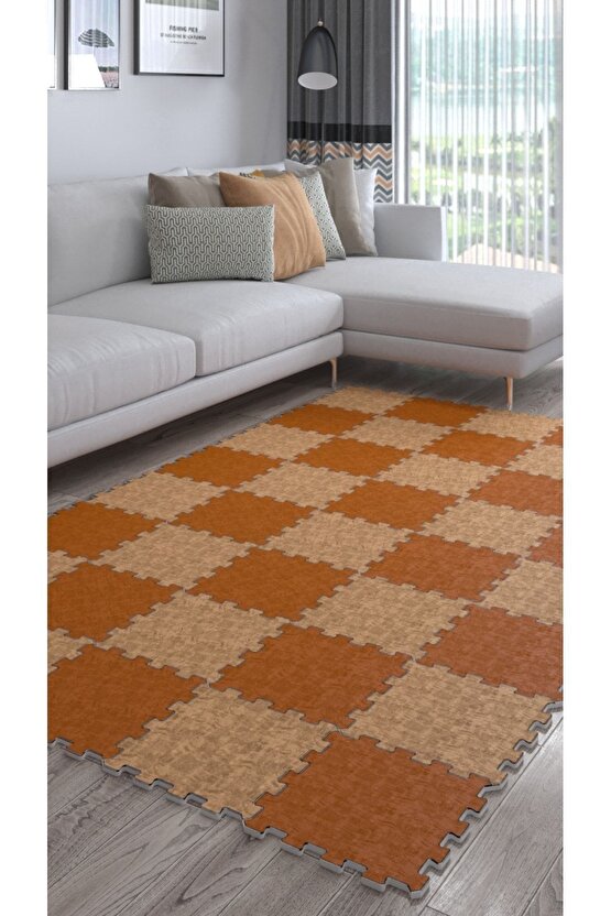 Makinede Yıkanabilir Dikdörtgen Büyük Halı Ths29 | Yapboz Halı | Puzzle Halı