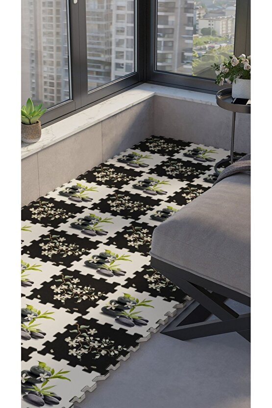 Yıkanabilir Dekoratif Yumuşak Cam Balkon Halısı Thb2 | Yapboz Halı | Puzzle Halı