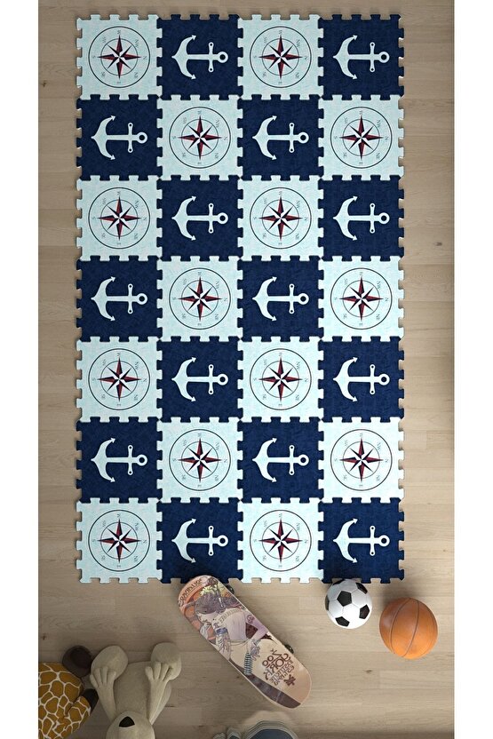 Metrekare Ölçülü Halı Erkek Bebek Odası Sı Thc14 | Yapboz Halı | Puzzle Halı