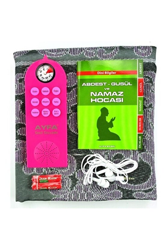 Ayfa Sesli Seccade Namaz Kılmayı Öğreten Pusulalı Seccade (mavi-pembe)