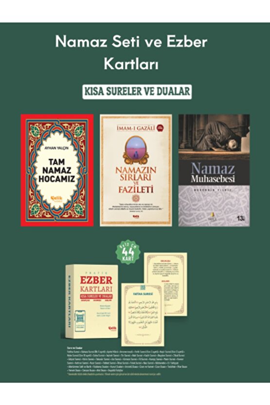Namaz Seti ve Ezber Kartları Tam Namaz Hocamız - Namazın Sırları - Namaz Muhasebesi 4lü Set