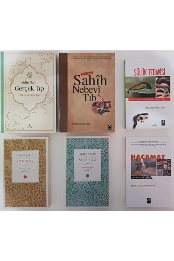 Aidin Salih Gerçek Tıp Seti 6 Kitap yitik Şifa Sahih Nebevi Tıp Son Söz 1-2 Hacamat Sülük Tedavisi