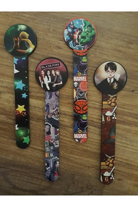 Harry Potter-Blackpink-Marvel-Küçükprens Ahşap Kitap Ayracı Seti