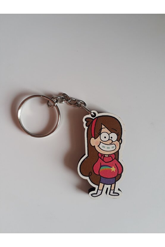 Çift Taraflı Ahşap Mabel Anahtarlık