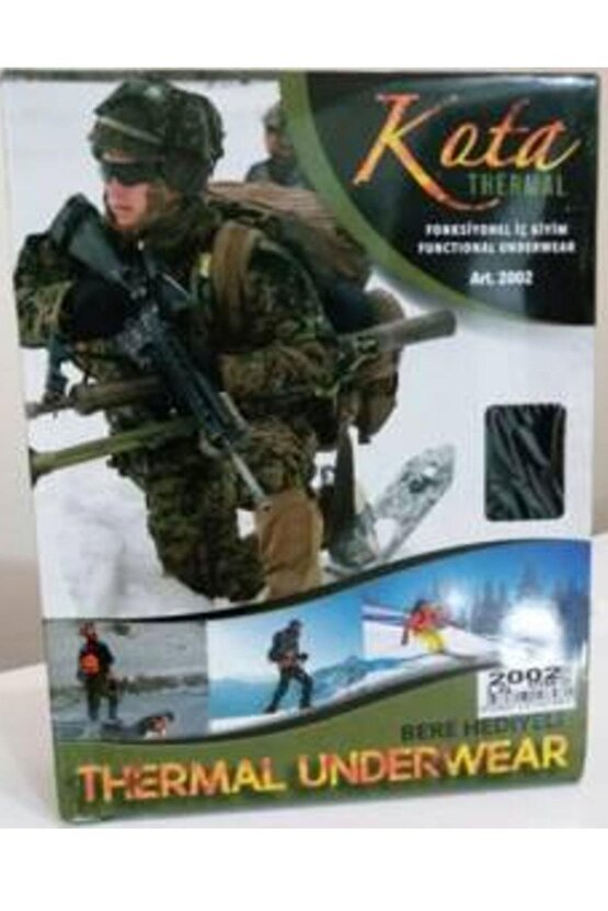 Erkek Haki Askeri Termal Içlik Tayt Fanila Takım(Bere Hediyeli)