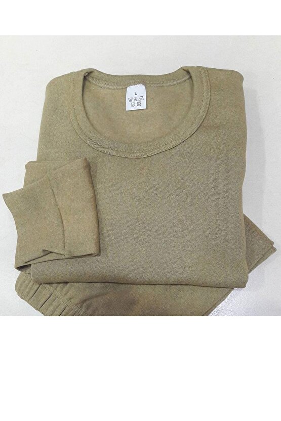 Erkek Haki Askeri Termal Içlik Tayt Fanila Takım(Bere Hediyeli)