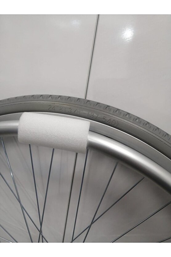 24x1 38 (37-540) Tekerlekli Sandalye Arka Tekerlek  1. Kalite Kalın Dolgu - Komple Jantlı