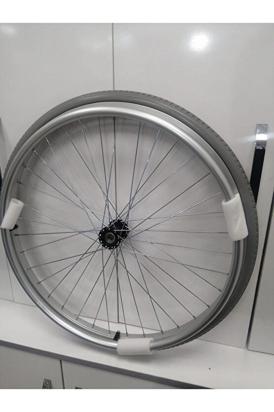 24x1 38 (37-540) Tekerlekli Sandalye Arka Tekerlek  1. Kalite Kalın Dolgu - Komple Jantlı