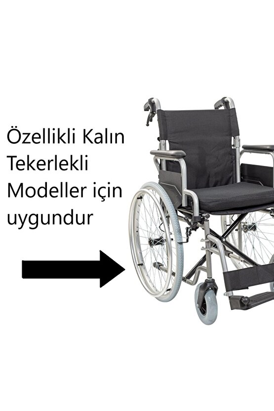 24x1 38 (37-540) Tekerlekli Sandalye Arka Tekerlek  1. Kalite Kalın Dolgu - Komple Jantlı