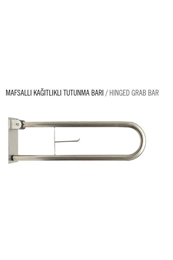 Bedensel Engelli Mafsalli Kâğıtlıklı Klozet Yanı Tutunma Barı Engelli Tutamal