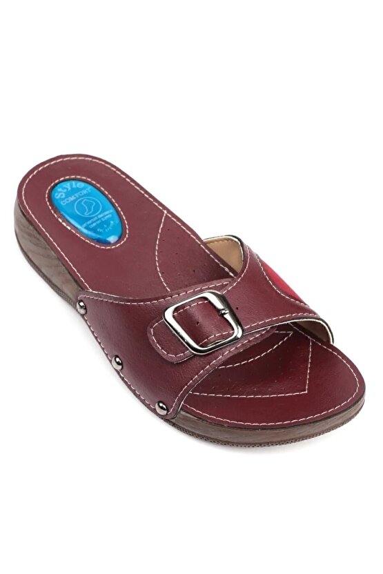 Kadın Bordo Ortopedik Halluks Ve Topuk Dikeni Terliği Kemik Çıkıntısı Terliği