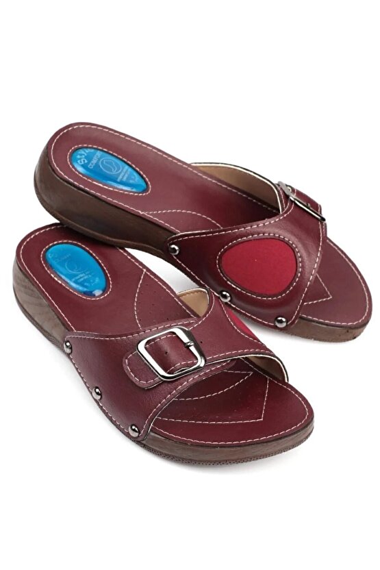 Kadın Bordo Ortopedik Halluks Ve Topuk Dikeni Terliği Kemik Çıkıntısı Terliği