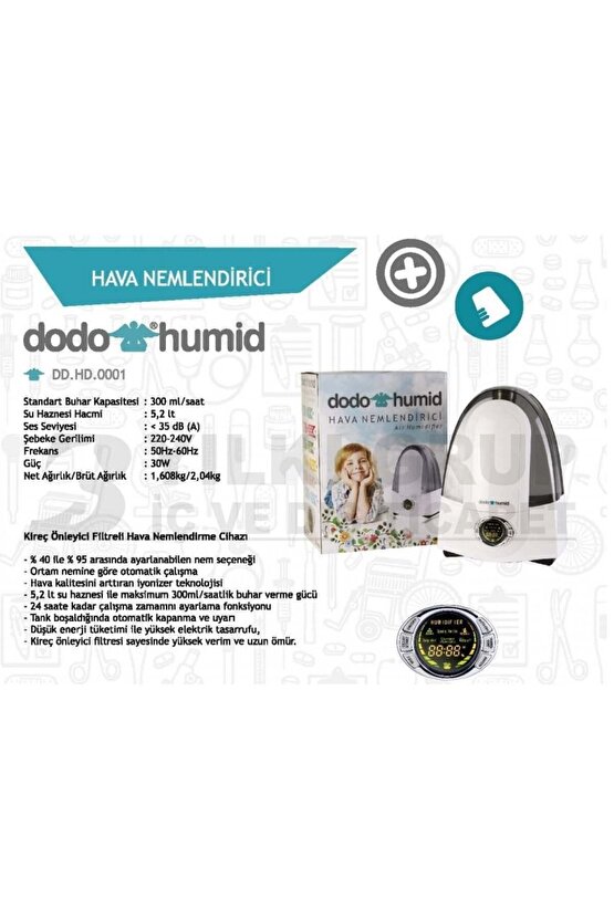 Dodo Humid OdaHava Nemlendirici Su Hazneli Soğuk Buharlı