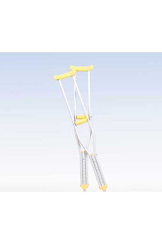 Yerli Sarı Renk Kaliteli Sünger Destekli Kauçuk Çift Koltuk Altı Değneği M Beden