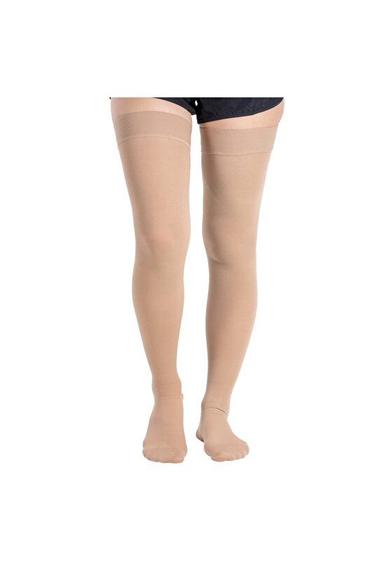 Ccl2 Diz Üstü Burnu Kapalı Çorabı (Bej) NO:2