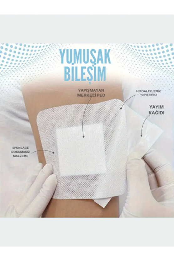Nonwoven Steril Pedli Esnek Yara Örtüsü 9cm X 10cm Tekli Steril Paket 25li Kutu