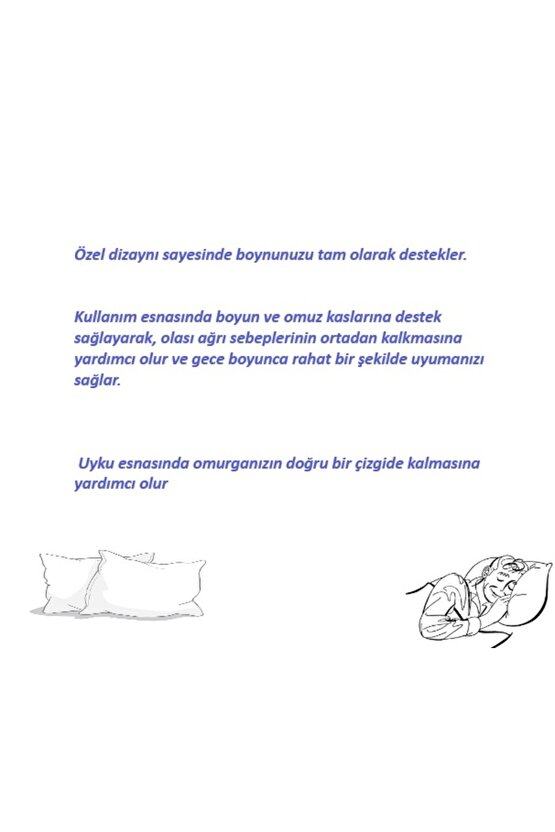 Visco Boyun Yastığı Ortopedik Yastık (57X37X11 CM) (W 1201)