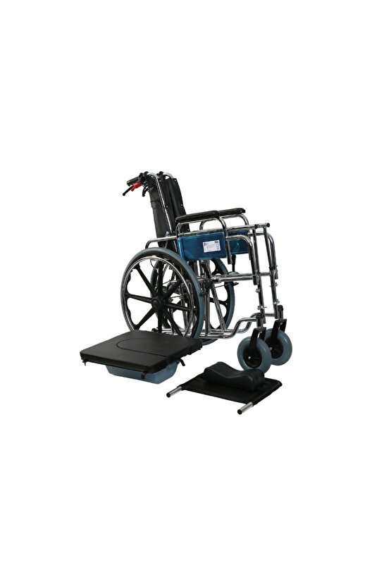 G124 Özellikli Klozetli Tekerlekli Sandalye Engelli Hasta Banyo Tuvalet Sandalyesi