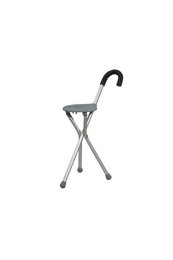 1 Oturaklı Baston, Katlanabilir, Alüminyum, Uzunluk Ayarlı Alüminyum