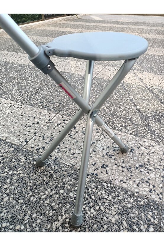 1 Oturaklı Baston, Katlanabilir, Alüminyum, Uzunluk Ayarlı Alüminyum