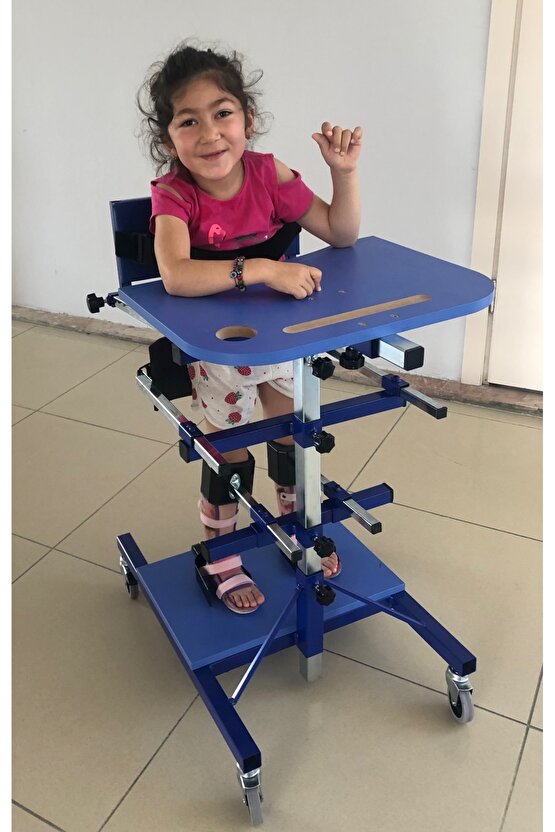 Ortopedi Ayakta Durma Masası ( GÖVDE DESTEKLİ) SMALL : 80-130 CM) Multi Ayarlanabilir