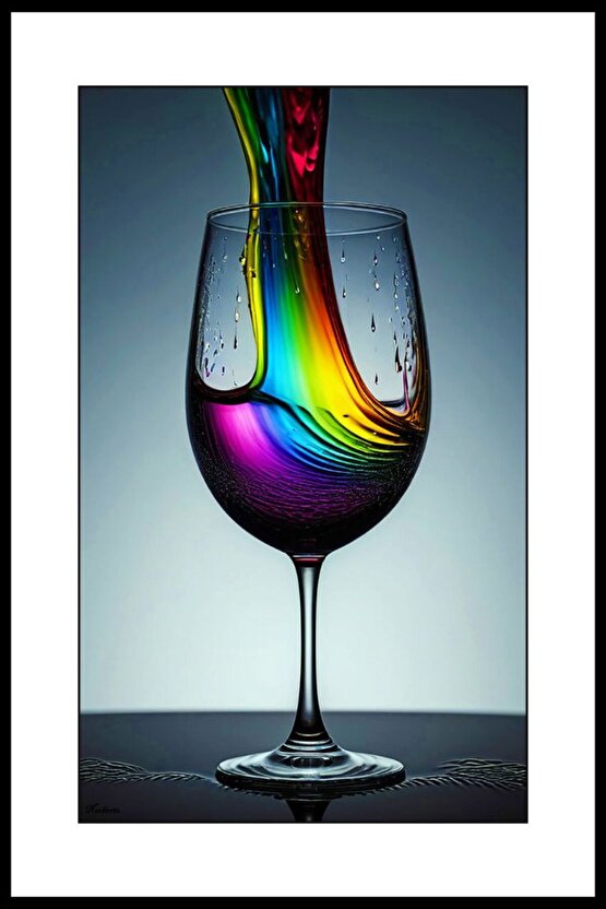 Renkli Bardak Digital Art ( ÇERÇEVESİZ - ÇERÇEVE YOKTUR ) ( ULTRA HD ) FOLYO AFİŞ - POSTER