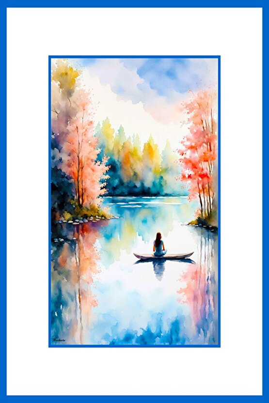 Gölde Huzur Digital Art ( ÇERÇEVESİZ - ÇERÇEVE YOKTUR ) ( ULTRA HD ) FOLYO AFİŞ - POSTER