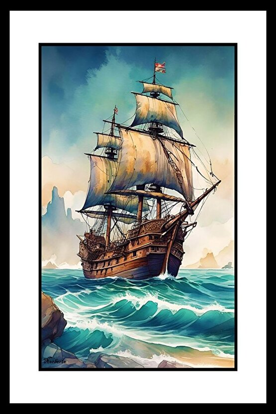 Korsan Gemisi Digital Art ( ÇERÇEVESİZ - ÇERÇEVE YOKTUR ) ( ULTRA HD ) FOLYO AFİŞ - POSTER