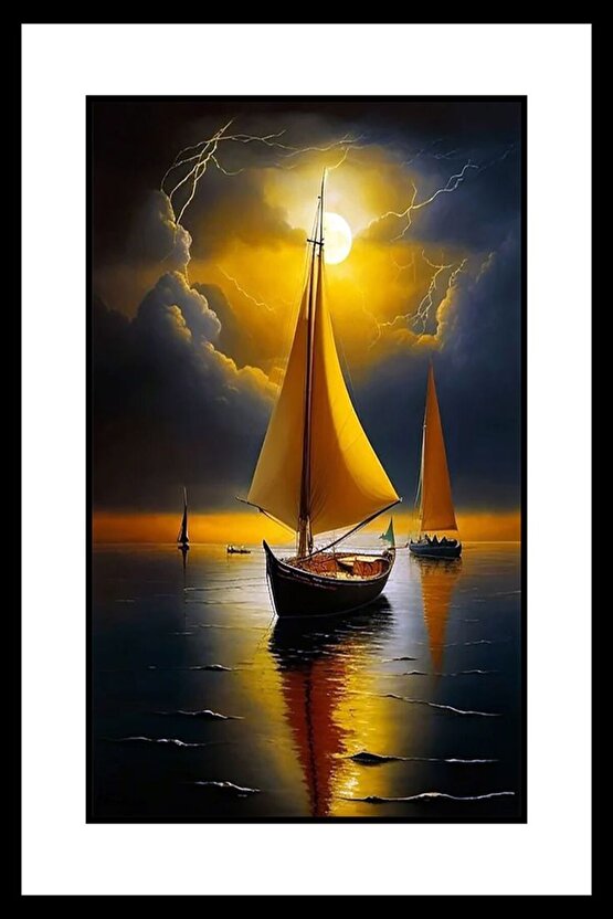 Tan Vakti ve Sandallar Digital Art ( ÇERÇEVESİZ - ÇERÇEVE YOKTUR ) ( ULTRA HD ) FOLYO AFİŞ - POSTER