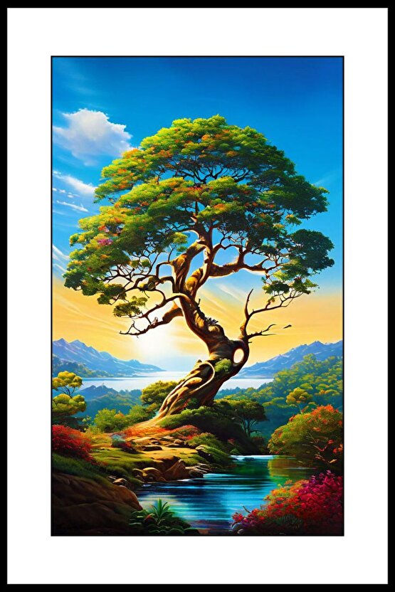 Hayat Ağacı Digital Art ( ÇERÇEVESİZ - ÇERÇEVE YOKTUR ) ( ULTRA HD ) FOLYO AFİŞ - POSTER