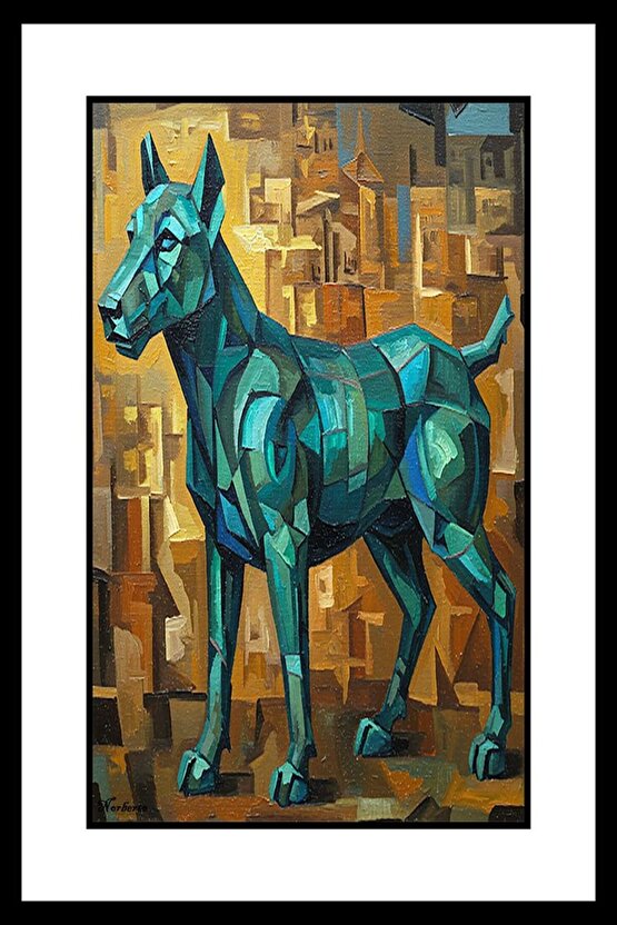 Kubik Köpek Digital Art ( ÇERÇEVESİZ - ÇERÇEVE YOKTUR ) ( ULTRA HD ) FOLYO AFİŞ - POSTER