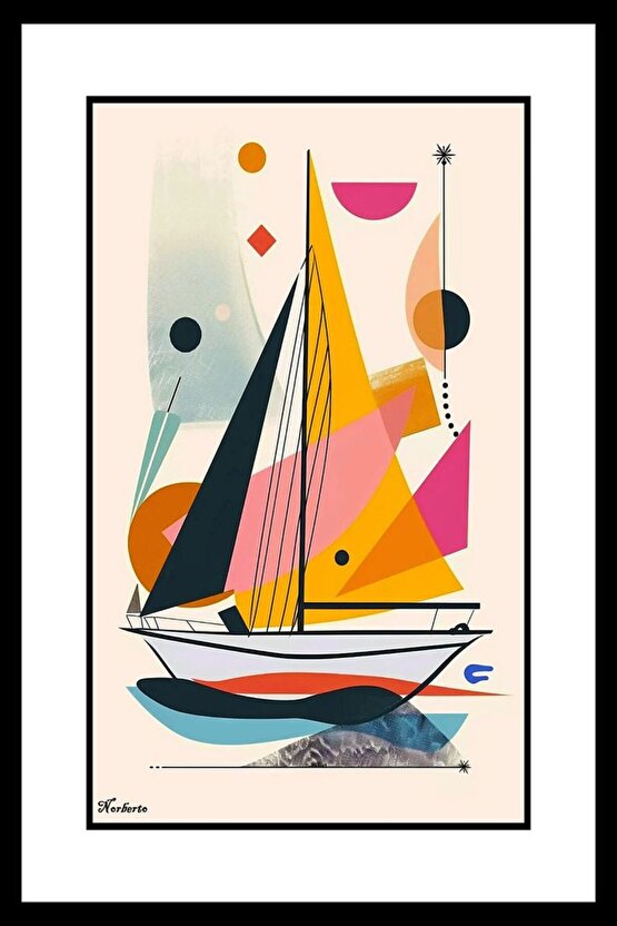 Beyaz Yelkenli Digital Art ( ÇERÇEVESİZ - ÇERÇEVE YOKTUR ) ( ULTRA HD ) FOLYO AFİŞ - POSTER