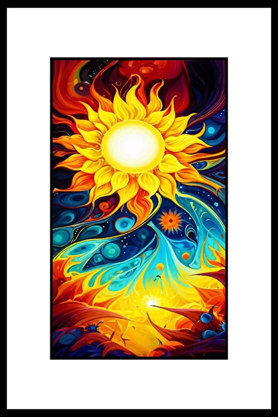 Güneş Patlaması Digital Art ( ÇERÇEVESİZ - ÇERÇEVE YOKTUR ) ( ULTRA HD ) FOLYO AFİŞ - POSTER