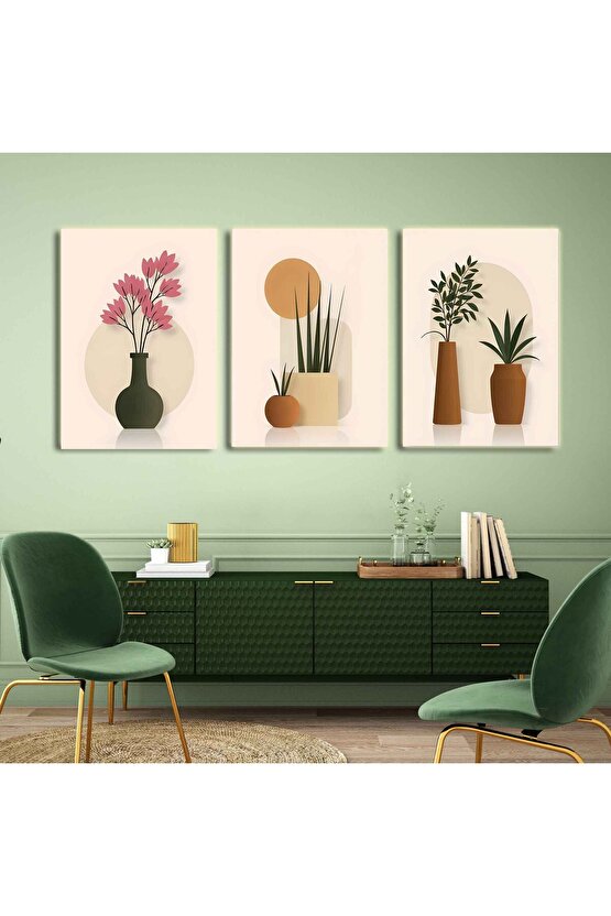 Matisse - Boho - Art Deco - Soyut - Doğa ( 3 lü Çerçevesiz ) Poster - Afiş - Tablo KR2C00266